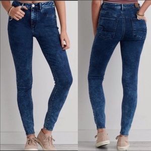 American Eagle•Sky High Jegging•Acid Wash•Size 4
